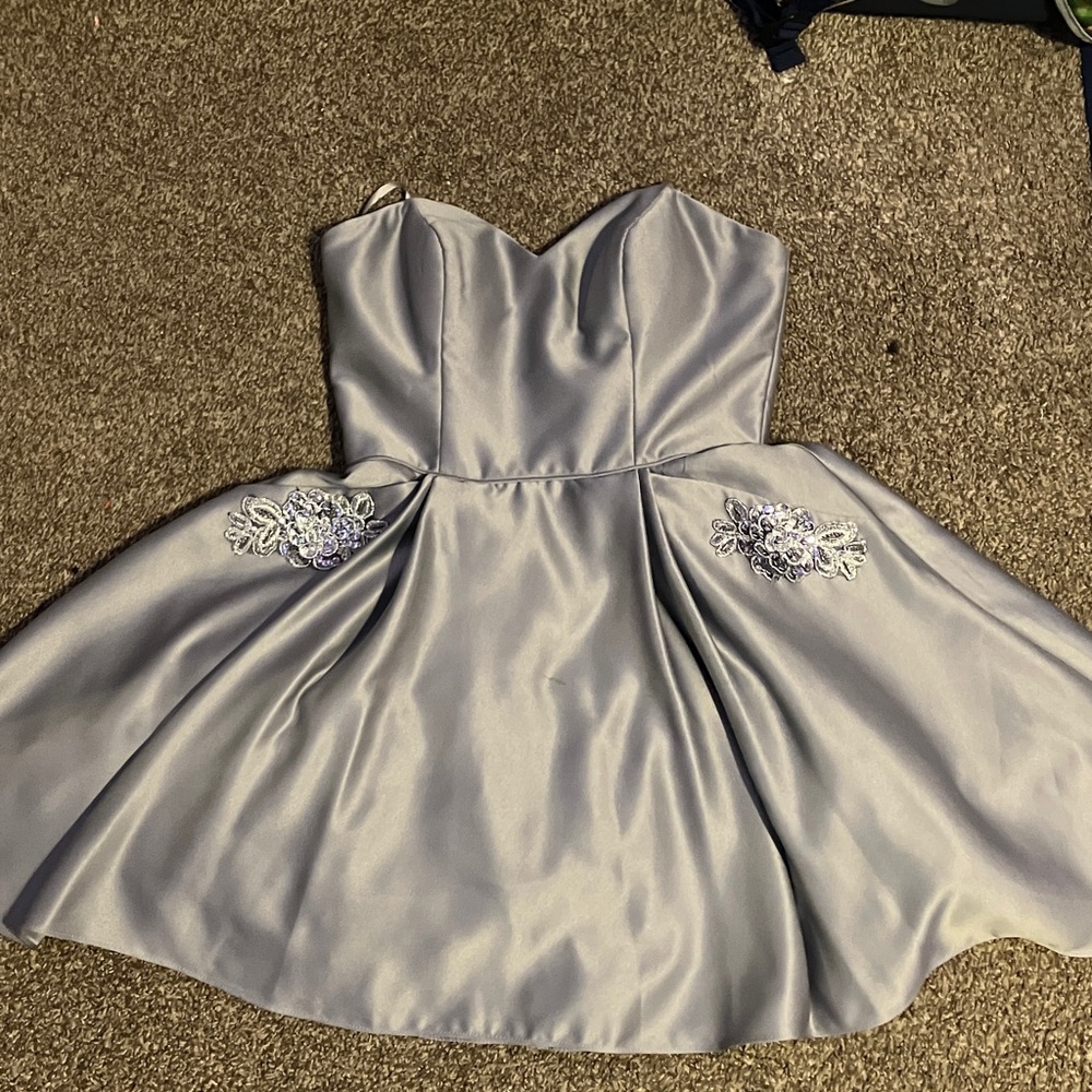 Blondie Nites Shimmering Silver Dress
